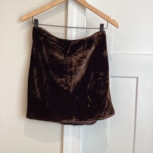 Anthropologie Tilda Strapless Velvet Top NEW Brown Small
